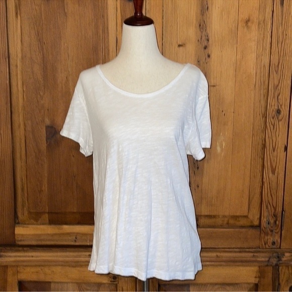 Wilt Tops - NWT Wilt White Slub Cotton T Shirt Sz. S